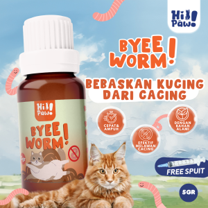 Byee Worm By HI PAW! - Obat Cacing Kucing 5gr - Obat Penghilang Cacing Anabul - Byee series