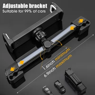 Car Headrest Phone Tablet Holder / Mount 360° Rotatable Rear Seat Tablet Stand Phone Holder