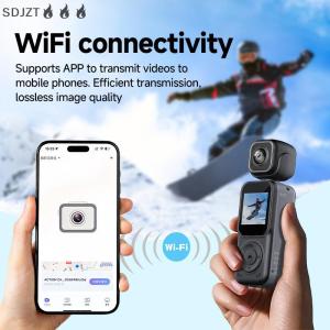 ZZ🔥🔥🔥 กล้องขนาดเล็ก Vlog 4K กล้องพกพา Wi-Fi กลางแจ้ง DV 180 ° หมุนได้กล้องบันทึกความปลอดภัยแบบพกพาขนาดเล็กป้องกันการสั่นไหว