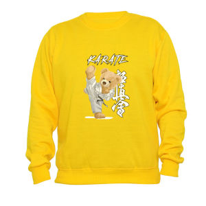TopOne88 Sweater Basic Crewneck Fleece Anak Laki Laki Perempuan Sablon DTF (Teddy Bear Karate)