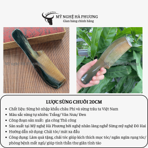 Lược sừng chuôi trơn (Đủ size) | Mỹ nghệ Hà Phương lược sừng chải tóc giúp ngăn ngừa rụng tóc