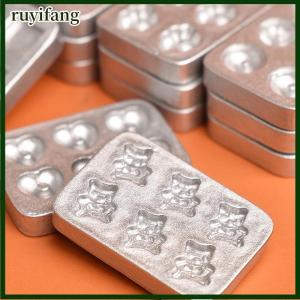 ruyifang แม่พิมพ์อบเค้กขนาดเล็ก10ชิ้นในบ้านตุ๊กตาสำหรับงานครัวจานขนาดเล็กขนมปังขิงถาดอบรูปหัวใจสำหรับตกแต่งโมเดล