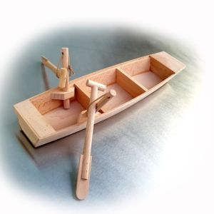 HOUCHU Ocean Landscape Wooden Boat Model Home Decoration Vintage Decor Boat Model Ornaments Mini Ship Handcrafts Fishing Boat Decor Desk Ornament