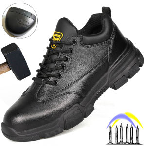 Construction Safety Shoes Men Oil And Water Resistant Industrial Shoes Puncture-Proof Work Shoes Boots Steel Toe Shoes 2021
