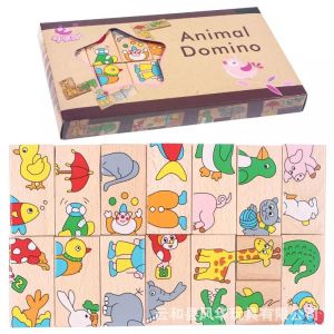 👑 Domino โดมิโน่ ลายสัตว 15 ชิ้น ขนาด 6X3 cm.