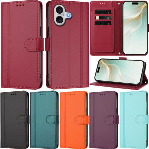 For iPhone 17 Air 16 15 14 Plus Pro Max Multi Card Slot Wallet Leather Flip Stand Skin Protect Cover Case