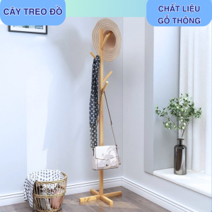 Cây Treo Quần Áo móc đồ dùng cá nhân. Chất liệu gỗ thông nhẹ nhàng tinh tế. Tiết Kiệm Không Gian