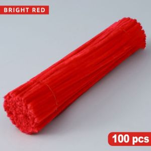 100pcs Colorful Fuzzy Wire Bouquet Pipe Craft Flower Chenille Stem DIY Childrens Handmade Toy
