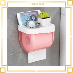 【Top Picks】 Tranquil 2-in-1 ห้องน้ำกล่องกระดาษทิชชูผู้ถือโทรศัพท์ Punch-free