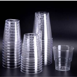 40pcs/pack Drinks Cup Reusable Suitable for Both Hot and Cold Hard Plastic Cup 200ML Tea Coffee Cup