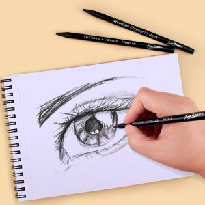 3pcs Woodless Graphite Pencils Set Soft Medium Hard Sketch Drawing Black Charcoal Pencils Art Supplies for Artists Students