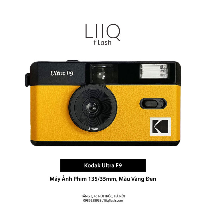 Máy Ảnh Phim Kodak Ultra F9, 135/35mm, Màu Vàng Đen, Chính Hãng, Mới Nguyên Hộp, Nguyên Seal - LIIQ Flash