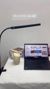 LED Folding Metal Desk Lamp with Clamp 3 Lighting Modes 360° Swing Arm Eye-caring for Student Office