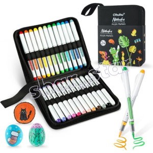 Afternoon Nahuku Acrylic Marker Pen APM-04 24 Colors Brush Tip Waterproof Paint Pens Art Craft Supplies DIY