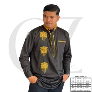 Cod Promo Baju santri Muslim Koko Kurta Dewasa Laki2 Terbaru Lengan panjang Kemeja Koko lebaran Kemeja lengan panjang motif bordiran pintu aceh Terkini Dan Termurah