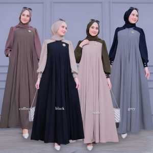 Gamis Kondangan Elegant Crinkle Airflow | Maudya Crinkle Premium | Dress Fashion Wanita Simpel