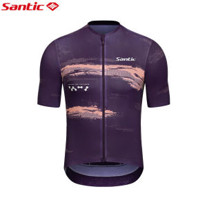 Santic Đàn ông đạp xe áo sơ mi Thở khô nhanh Bảo vệ chống nắng Tay tay ngắn Thể thao Xe đạp Top