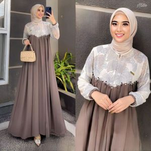 Kifara Dress / Gamis Ceruty Babydoll Mix Payet Motiv Bunga Ukuran Jumbo LD 120CM / Dress Wanita Muslim Ukuran M - L - XL - XXL / Baju Kondangan Perempuan Dewasa Terbaru 2025 Size Jumbo LD 120CM / Ceruty Import Korean Style Milo / Gamis Murah Gratis Ongkir