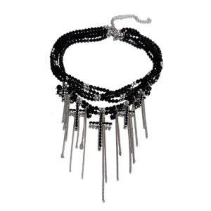 Vòng cổ tua rua nhiều lớp có tính năng hạt Tôn Giáo dấu hiệu mô hình phù hợp cho các bên và thời trang EVERYDAY