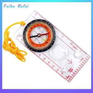 [Feibe Befei] Portable Compass Scale Ruler Multifunction Map Ruler With Lanyard For Outdoor Camping Hiking