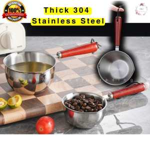 🇲🇾 Premium Thick 304 Stainless Steel Mini Oil-splashing Small Pot Flat-bottom Pour Hot Oil 304不锈钢迷你泼油小锅平底淋热油小锅油泼小锅