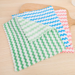 1/3/4PCS Kitchen Coral Fleece Cleaning Cloths Microfiber Cleaning Rag Oil Free Dishwashing Towel Soft Dish Washing Wipe Dry and Wet Towels