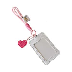 PU Leather Bus Cover Candy Color Photocard Holders with Keychain Case Holder Photos Protective Cover