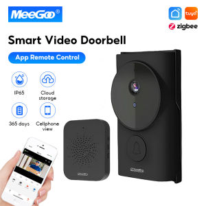 MeeGoo Smart Home Door Bell 2.4G WIFI Wireless Video Voice Doorbell Night Vision Monitors Tuya App