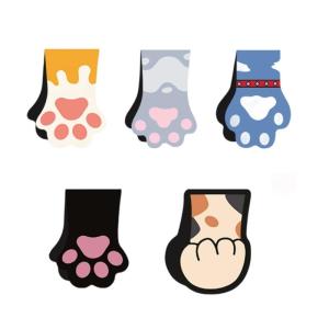 5Pcs Kitten Paws Bookmarks Magnetic Bookmarks PVC Magnetic Book Page Clip For Student Teacher Book Lover Birthday