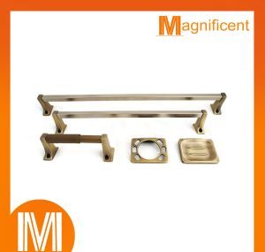 Towel Bar Tissue Toothbrush Holder Bathroom Complete Accessories Set (Antique Brass)