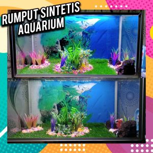 Rumput Sintetis Aquarium Ukuran 80x40, 60x30, dan 40x40