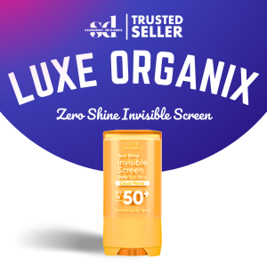 LUXE ORGANIX Zero Shine Invisible Screen Daily Sun Stick SPF 100 – Matte Finish Lightweight Facial Sunscreen