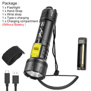 Asafee D-511 Professional Fihing Hunting Flashlight Mag-netic Switch Portable Dive Torch With Rechargeable Battery Jar XHP70 LED Ultra Dive Lamp 400 Range Light For Night Diving
