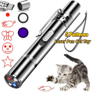 Cat Laser Mouse Star Pattern Funny Stick Toy Cat Teaser Red Laser Pointer Point 2 in 1 Modes Pointer