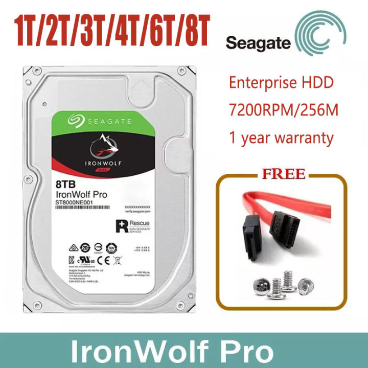 Seagate IronWolf Pro 1TB/2TB/3TB/4TB/6TB/8TB 7200RPM 256MB 6Gb/s 3.5 ...