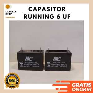 Capasitor 6 UF MC Kapasitor running kotak AC Pompa Kulkas Capacitor 400/450 Volt 50/60 Hz