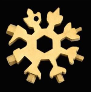 MYX Store Snowflakes Multi Tool Pocket Wrench Saker Tool Kunci Salju 18 IN 1 Snowflake Multifungsi Serbaguna Survival Obeng 18in1 Snow flake Multi-Tool Spanner Hex gantungan