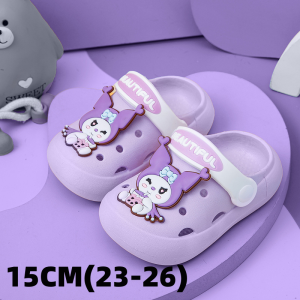 NEW Kuromi Clog Slipper For Kids girls size 15 /17/19cm kuromi sandals for kids girls Beach Cave Cave Sandals Anti- Slip Breathable Casual kids sandals
