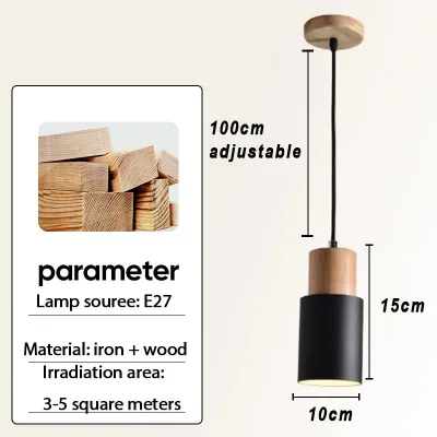 Pendant Light Modern Macaron Minimalist E27 Ceiling Light Nordic Wood Lampshade Hanging Light for Living Room Bedroom Bedside Island Dining Room Bar Coffee Lighting