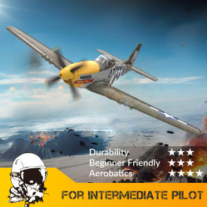 VOLANTEXRC RC Plane 2.4Ghz Mustang P51D 500mm Wingspan Fixed Wing EPO Warbird RC Airplane Control One-Key Aerobatic for Beginners Kids 768-2 PNP/RTF