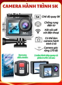 Camera hành trình ô tô xe máy camera phượt 4K Ultra full HD cam hành trình A9 quay phim chụp ảnh siêu nét chống nước ở độ sâu tới 30mcó điều khiển từ xa kết nối với điện thoạt