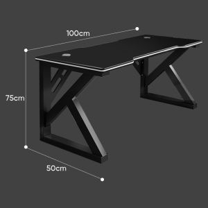 Deli Meja Gaming / Meja Komputer / Gaming Table Hitam Box Kabel E915X