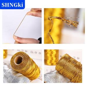 [COD] 🔥🔥🔥SHNGki 100 m cuộn dây màu vàng bạc dây bện kim loại dây chống trượt Túi Quà Tặng
