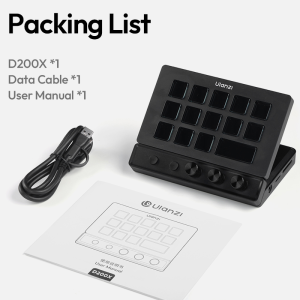 Ulanzi D200X 8 in 1 Stream Deck Keyboard 14 LCD Keys Stream Controler for Video Editing Game Live Content Creation Studio Light