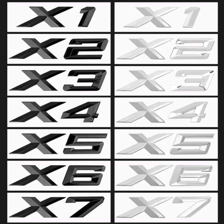 New X1 X2 X3 X4 X5 X6 X7 Z4 GT letter sticker Rear logo Trunk emblem ...