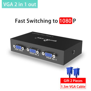 Vention VGA Switch 2 in 1 out 2 Port VGA Video Adapter Manual Switcher for PC Laptop Desktop projector Monitor 1080P HD Splitter Cable Adapter