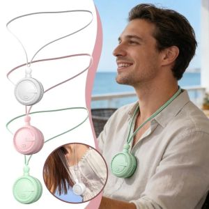 VIVIDI Portable Bladeless Neck Fan 3-Speed Adjustable 360° Bendable Cooling Fan Mini USB Rechargeable Hanging Fan Outdoor Travel
