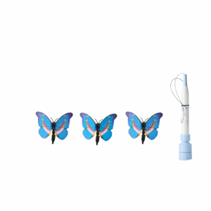 DGFDF Long Rod Electric Cat Toy with Suction Cup Steel Wire Butterfly Flying Toy Handheld 360° Swivel Cat Teasing Stick Indoor Play