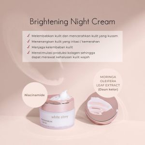 WHITE STORY Brightening Day and Night Moisturizer Gel Cream 15g | Gluta Acne Cica with Niacinamide and Hyaluronic UV Protection Pelembap Wajah Muka Berjerawat Oily Dry Skin Krim Pagi Malam Pencerah Skincare Korea Bestseller BPOM