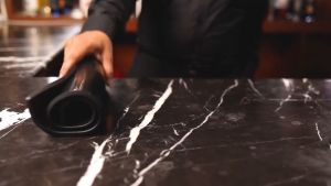 COD Bar mat black rubber bar mat waterproof and insulated PVC anti-spill coffee tableware mat restaurant bar mat
